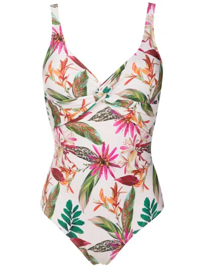 Lygia & Nanny Adriana Floral-print Swimsuit In White
