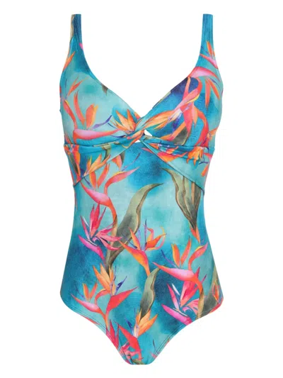 Lygia & Nanny Adriana Twist-detail Swimsuit In Blue