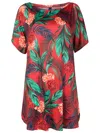Lygia & Nanny Allat Botanical-print Minidress In Red