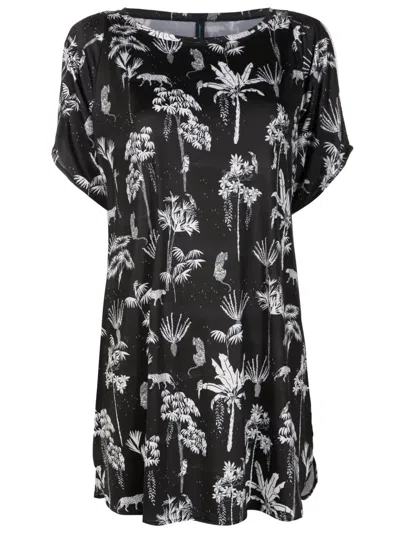 Lygia & Nanny Allat Botanical-print Tunic Dress In Black