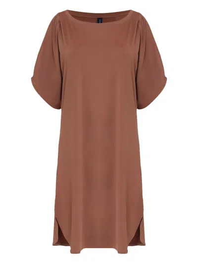 Lygia & Nanny Allat Cut-shoulder Dress In Brown