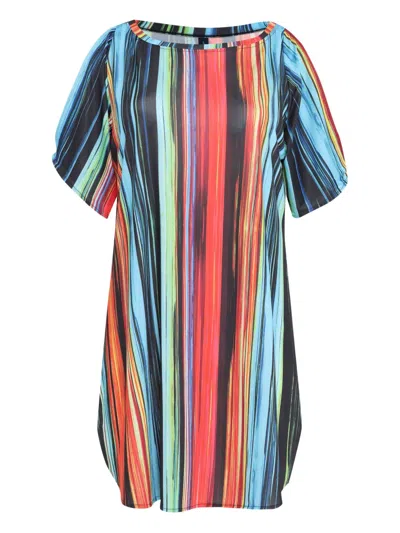 Lygia & Nanny Allat Striped Cut-shoulder Dress In Multi