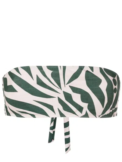 Lygia & Nanny Bajja Graphic-print Bustier Bikini Top In Green