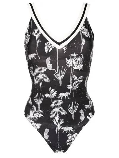 Lygia & Nanny Balboa Graphic-print One-piece In Black