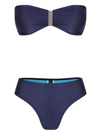 Lygia & Nanny Bandeau-detail Bikini In Blue