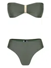 Lygia & Nanny Bandeau-style Bikini In Green
