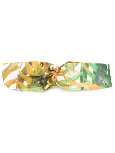 Lygia & Nanny Bethânia Botanical-print Headband In Yellow