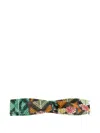 Lygia & Nanny Bethania Patterned Knotted Headband In Green