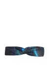 Lygia & Nanny Bethania Twisted Printed Headband In Blue