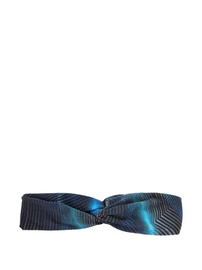 Lygia & Nanny Bethania Twisted Printed Headband In Blue