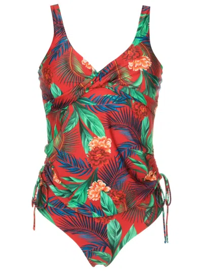Lygia & Nanny Bruma Botanical-print Tankini In Red