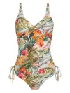 Lygia & Nanny Bruma Tropical-print Drawstring Tankini