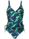 Lygia & Nanny Bruma Twisted Leaf-print Tankini In Blue