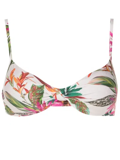 Lygia & Nanny Cassis Botanical-print Bikini In White
