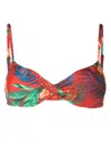 Lygia & Nanny Cassis Floral-print Bikini Top In Red