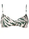 Lygia & Nanny Cassis Graphic-print Bikini Top In Green