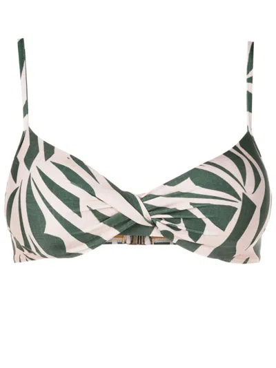Lygia & Nanny Cassis Graphic-print Bikini Top In Green