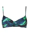Lygia & Nanny Cassis Leaf-print Bikini Top In Blue