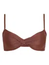 Lygia & Nanny Cassis Twist-front Bikini Top In Brown