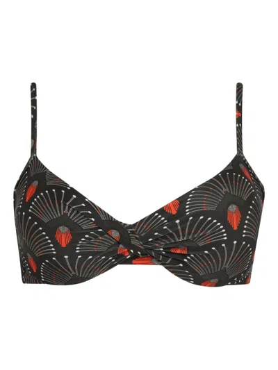 Lygia & Nanny Cassis Twisted Bikini Top In Gray