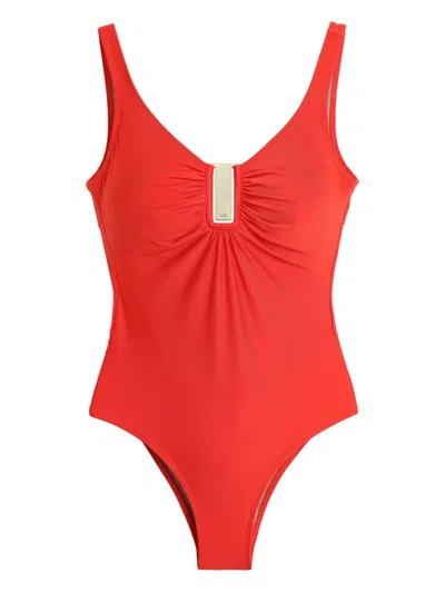 Lygia & Nanny Clasp-detail Swimsuit In Red