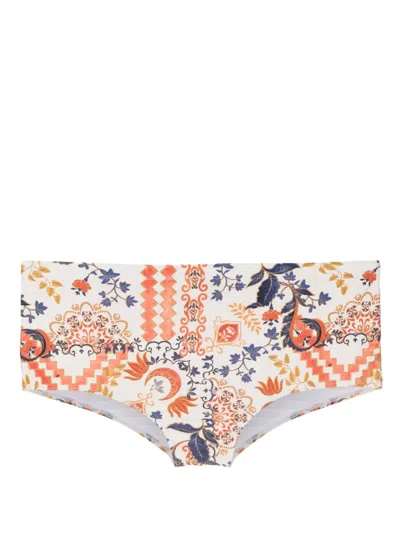 Lygia & Nanny Copacabana Botanical-print Swimming Trunks In White