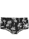 Lygia & Nanny Copacabana Jungle-print Swimming Trunks In Black