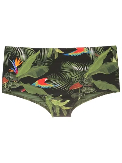 Lygia & Nanny Copacabana Printed Swim Trunks In Black