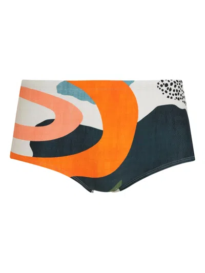 Lygia & Nanny Copacabana Printed Trunks In Orange