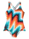Lygia & Nanny Cross-back Swimsuit In Multi