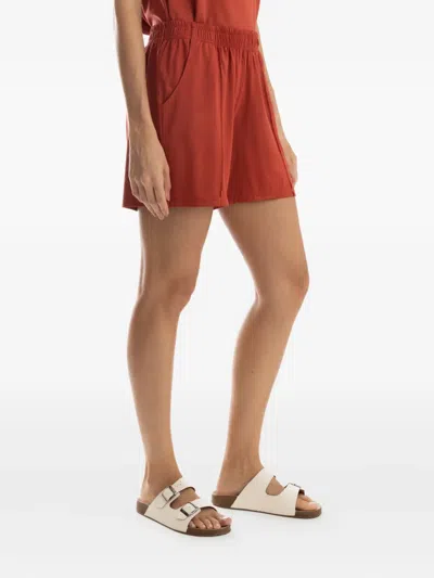 Lygia & Nanny Elastic-waist Pocketed Short Shorts In Brown