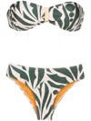 Lygia & Nanny Ester Abstract-print Strapless Bikini In Green