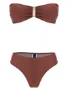 Lygia & Nanny Ester Bandeau Bikini Set In Brown