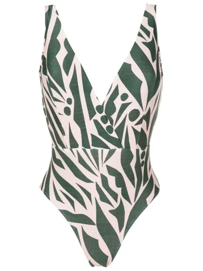Lygia & Nanny Evita Abstract-print One-piece In Green