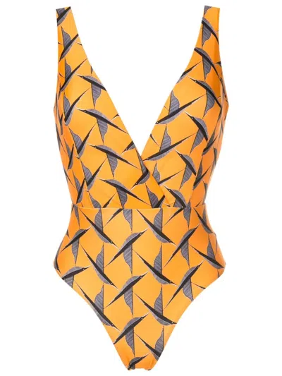 Lygia & Nanny Evita V-neck Swuimsuit In Orange