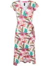 Lygia & Nanny Falcão Botanical-print Wrap Dress In Multicolour