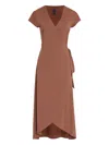 Lygia & Nanny Falcão Short-sleeve Wrap Dress In Brown