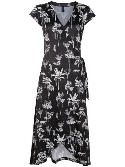 Lygia & Nanny Falcao V-neck Midi Dress In Black