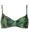 Lygia & Nanny Fiji Leaf-print Bikini Top In Green