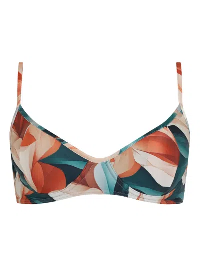 Lygia & Nanny Fiji Printed Bikini Top In Green