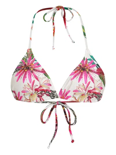 Lygia & Nanny Floral-print Bikini Top In Pink