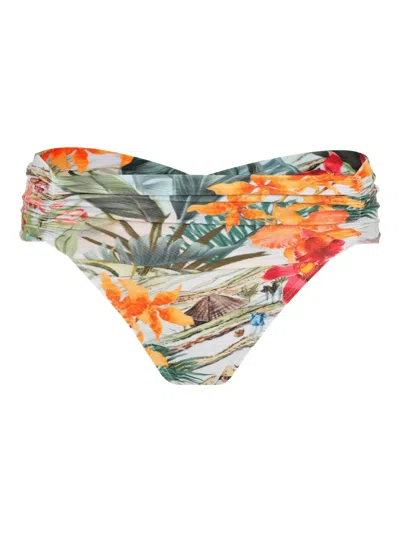 Lygia & Nanny Floral-print Gathered Bottom In White