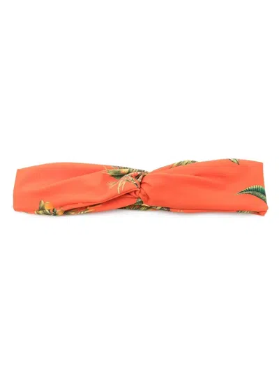 Lygia & Nanny Floral-print Headband In Orange