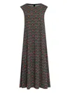 Lygia & Nanny Floral-print Sleeveless Midi Dress In Gray