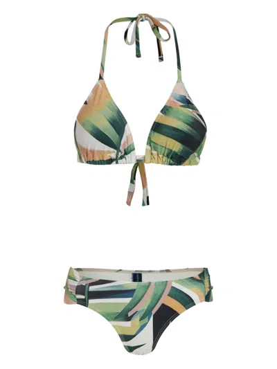 Lygia & Nanny Geometric-pattern Bikini In Green