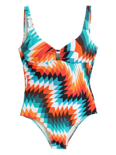 Lygia & Nanny Geometric Print Swimsuit In White