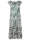 Lygia & Nanny Graphic-print Cap-sleeves Midi Dress In Green
