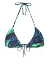 Lygia & Nanny Hanna Leaf-print Bikini Top In Blue