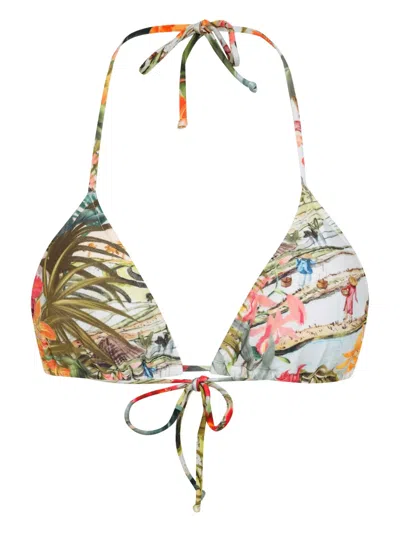 Lygia & Nanny Hanna Triangle Halterneck Bikini Top In White