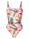 Lygia & Nanny Hapuna Floral-print Swimsuit In White
